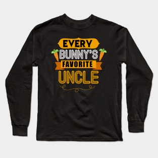 MENS EVERY BUNNYS FAVORITE UNCLE SHIRT CUTE EASTER GIFT Long Sleeve T-Shirt